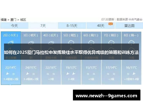 如何在2025厦门马拉松中发挥最佳水平取得优异成绩的策略和训练方法
